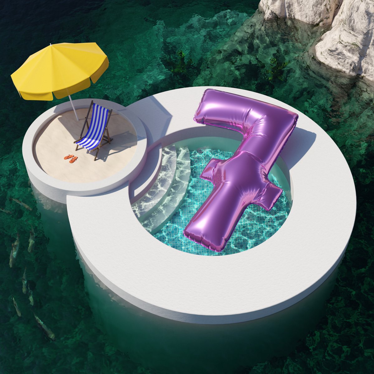 Spacebar3D's tweet photo. 7 years of self-employment supporting graphic designers and ad-agencies with 3D visualisations!
#keyvisuals #blender #3drendering #3dvisualisation #3dmodelling #cgi #illustration #b3d #summer #pool
#3danimations https://t.co/CzxMU58FCC