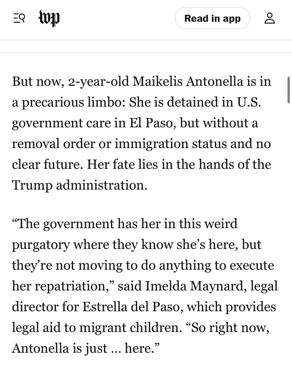 THIS IS OUTRAGEOUS. First Trump illegally sent a child’s father to be imprisoned without trial or due process in El Salvador. Then ICE grabbed her mother to be deported to Venezuela. 

But despite the mom saying she wanted to leave with her daughter, ICE is keeping the baby!