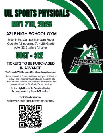 Get signed up today for you sports physical through <a href="/AzleSportsMed/">Azle Sports Medicine</a>  <a href="/azleathletics/">azleathletics</a>