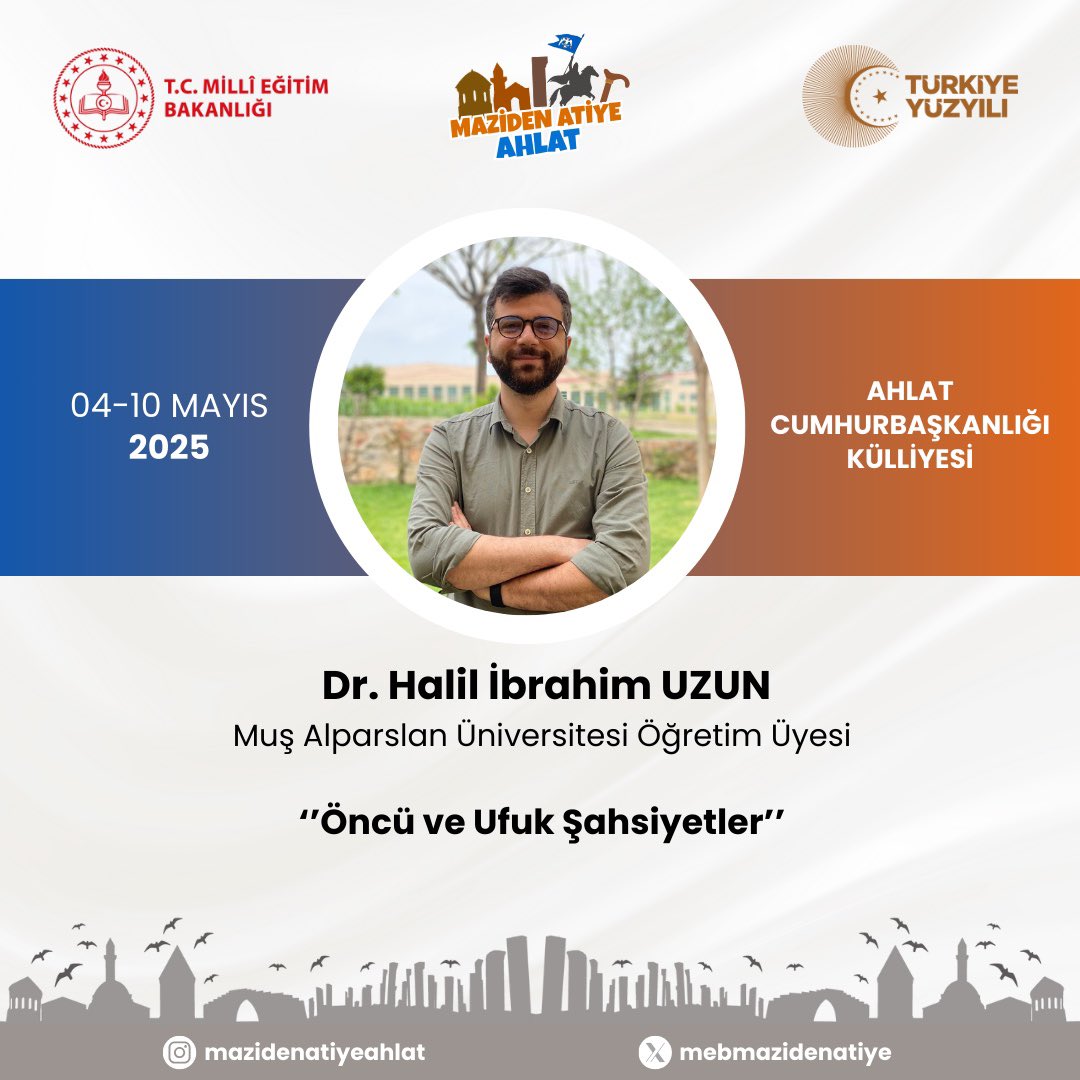 Milli Eğitim Bakanlığımızın davetlisi olarak nasipse Ahlat’ta olacağız. #mazidenatiyeahlat
