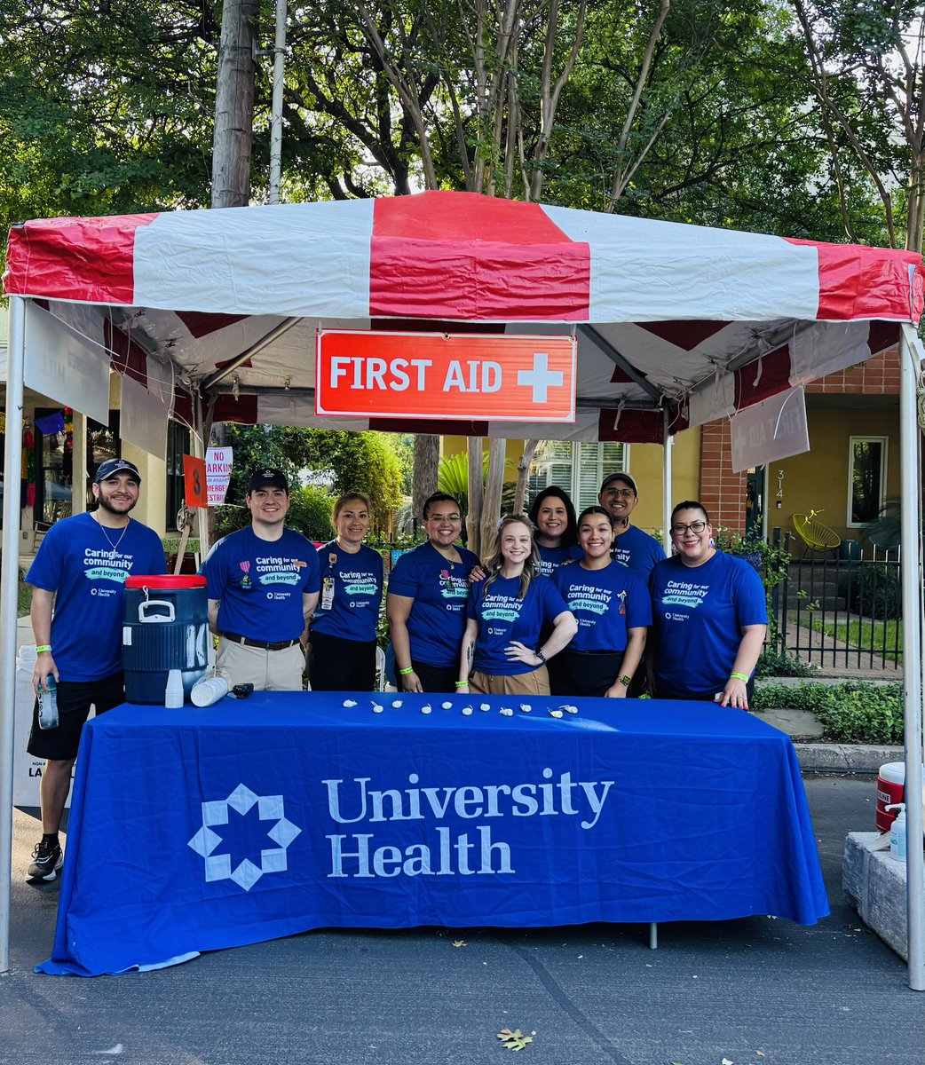 University Health (@univhealthsa) on Twitter photo It’s a beautiful day for our University Health team to be out at the <a href="/FiestaSA/">Fiesta San Antonio</a> King William Fair to offer first aid. ⛑️🩹
Remember to wear sunscreen and stay hydrated. ¡Viva Fiesta! 🎊 It’s a beautiful day for our University Health team to be out at the <a href="/FiestaSA/">Fiesta San Antonio</a> King William Fair to offer first aid. ⛑️🩹
Remember to wear sunscreen and stay hydrated. ¡Viva Fiesta! 🎊