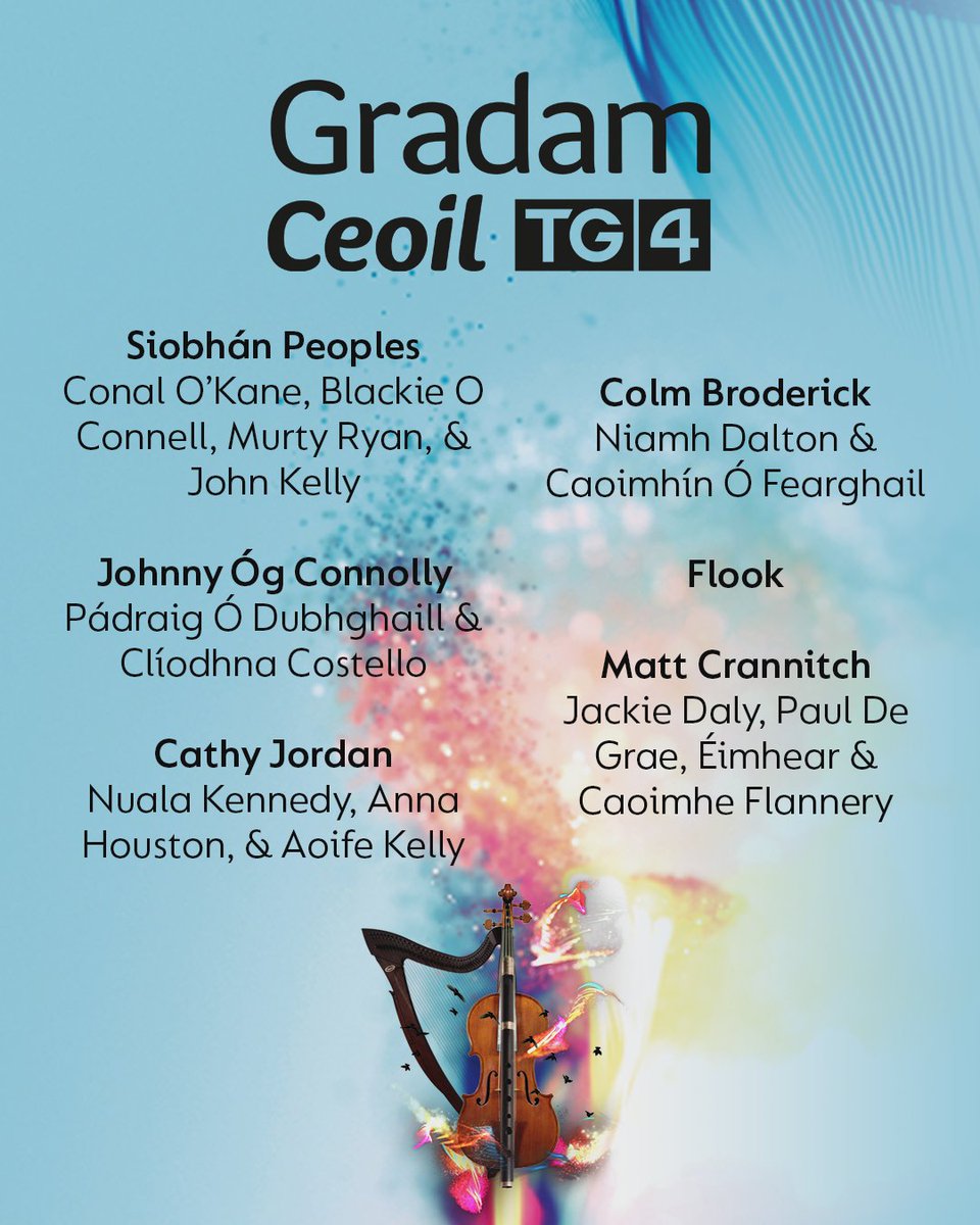 TradTG4's tweet photo. Ag ceol oíche amárach ag #Gradam 2025⭐
Beo ar TG4 📺 21:30 ⏰ https://t.co/fkiwbePeJV