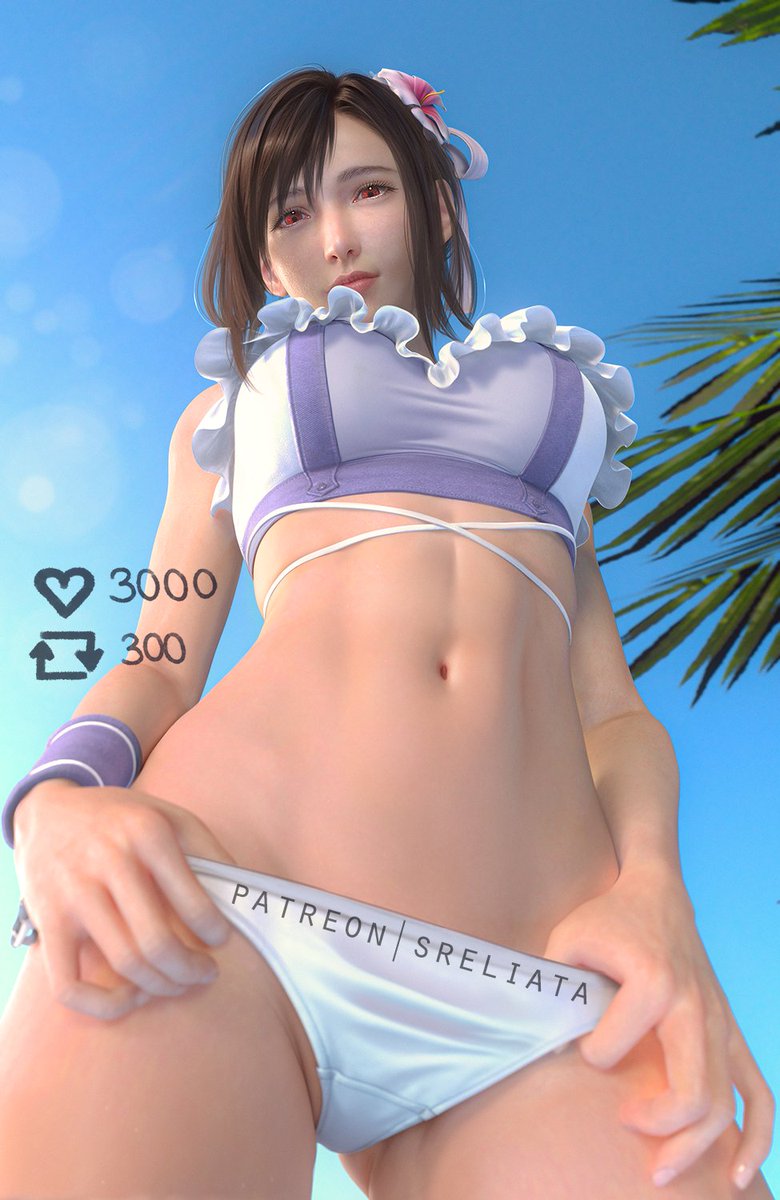 Sreliata's tweet photo. Strip Game with Tifa, part 2. 😳 https://t.co/OisMwCgJ2p