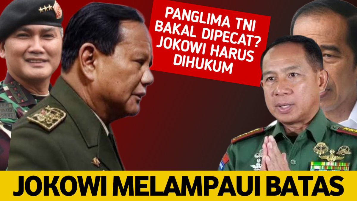 PERINTAHKAN COPOT KUNTO, JOKOWI MELAMPAUI BATAS. PRABOWO SEGERA PECAT PANGLIMA TNI?

youtube.com/live/9iBuhgVNT…

#BersihkanTniDariGengSolo
#HukumMatiJokowi