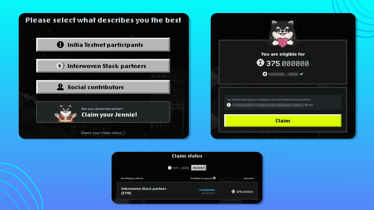 ✨ Initia $INIT Claiming &amp; InterWoven Airdrop Strategy 🪂

🔗 Claim Now: airdrop.initia.xyz/check

1️⃣ Visit the airdrop page 
2️⃣ Select your category to check eligibility
3️⃣ Connect your wallet and click "Claim"
4️⃣ Track your $INIT claim status here: airdrop.initia.xyz/queue

🧵