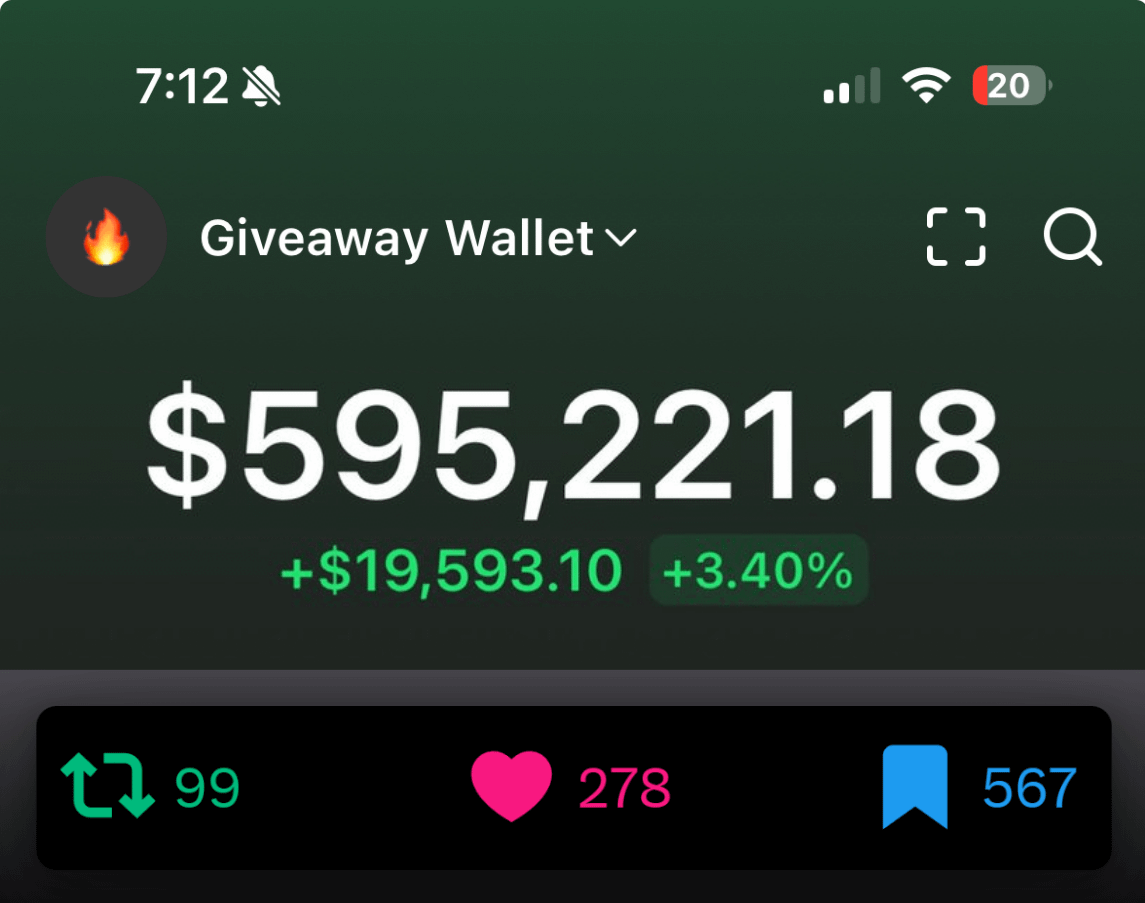 I'm giving away $SOL for my followers

Just interact with the FIRST POST:

• Like &amp; RT (1st post)
• Bookmark (1st post)
• Drop your SOL wallet (under the 1 post)

Every time, the results are in the thread comments.

TG subs are prioritized: t.me/wimarx