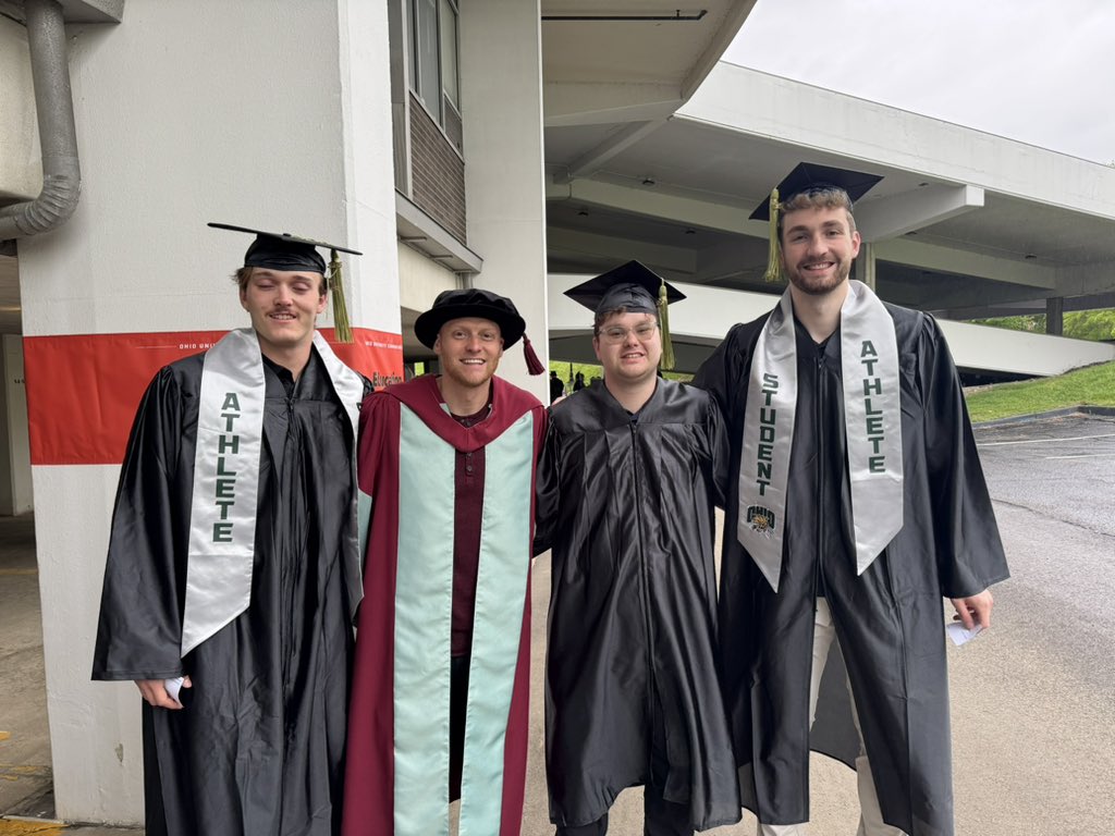 OhioCoachingEd's tweet photo. Congratulations to the @OHIOPattonCOE undergraduate students graduating today with a Bachelor of Science in Physical Activity &amp; Sport Coaching!

#pattonprOUd
#classof25🎓🎉 https://t.co/00ZWJhVEIQ