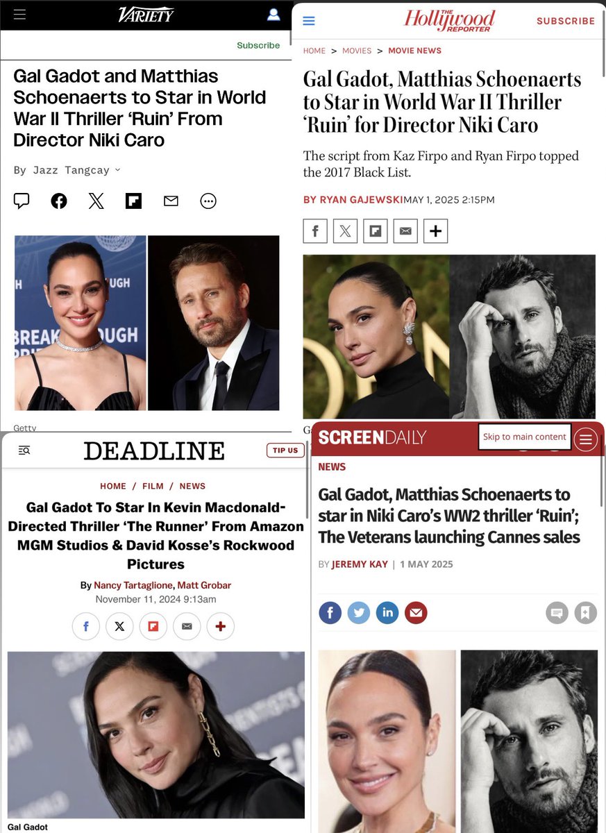 Los Angeles - From Executive Producer #MaryAloe_ and   #AloeEntertainment   and film partner #GillianHormel of #Ludascript’s   10th film together since 2019,   Set for production in eastern Europe Q 1 2026,  #RUIN   is stars and is being produced by #GalGadot  ( #WonderWoman,