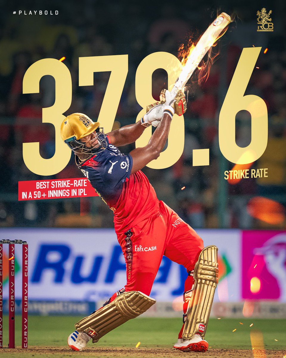 Carnage corridor at the Chinnaswamy! ☄️

Best strike rate for any 50+ score by a batter in the history of the IPL! 🙇‍♂️