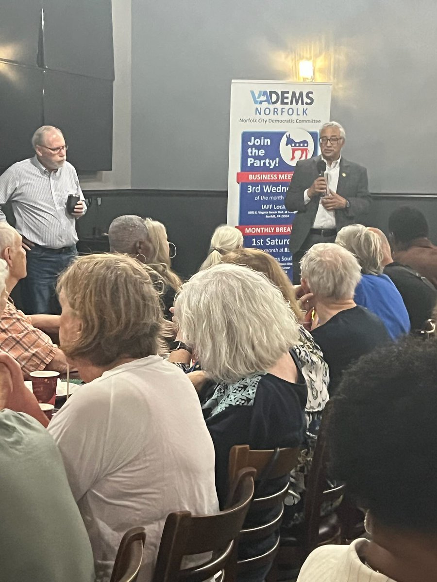 BobbyScott4VA3's tweet image. Started the month off right by discussing the upcoming primaries during the Norfolk Democrats breakfast