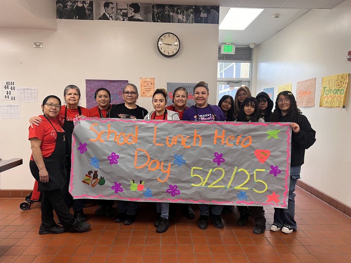 It’s School Lunch Hero Day, and we’re serving up a huge helping of appreciation and gratitude to our amazing cafeteria crew!  Thank you for keeping us happy and healthy. 🍔🥪🥗