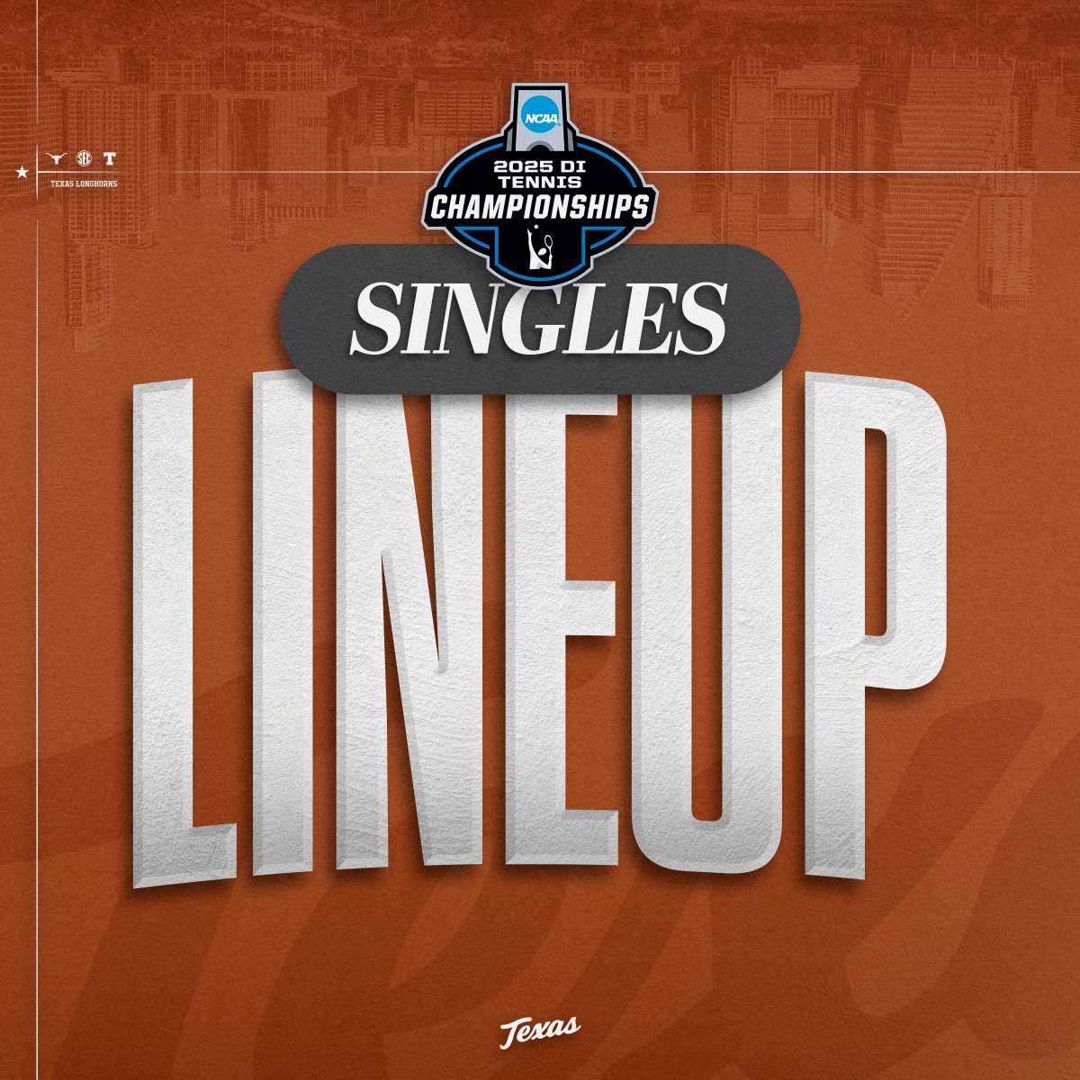 Texas Men's Tennis (@texasmtn) on Twitter photo Singles π TCU!
1οΈβ£ #1 Legout (TEX) π #8 Pinnington (TCU)
2οΈβ£ #26 Gorzny (TEX) π #10 Vives (TCU)
3οΈβ£ #54 Bailly (TEX) π #37 Maxted (TCU)
4οΈβ£ Eriksson (TEX) π #95 Woestendick (TCU)
5οΈβ£ #72 Braswell (TEX) π Pedrico (TCU)
6οΈβ£ Brown (TEX) π Pascual (TCU)
#HookEm π€πΎ | #NCAATennis Singles π TCU!
1οΈβ£ #1 Legout (TEX) π #8 Pinnington (TCU)
2οΈβ£ #26 Gorzny (TEX) π #10 Vives (TCU)
3οΈβ£ #54 Bailly (TEX) π #37 Maxted (TCU)
4οΈβ£ Eriksson (TEX) π #95 Woestendick (TCU)
5οΈβ£ #72 Braswell (TEX) π Pedrico (TCU)
6οΈβ£ Brown (TEX) π Pascual (TCU)
#HookEm π€πΎ | #NCAATennis