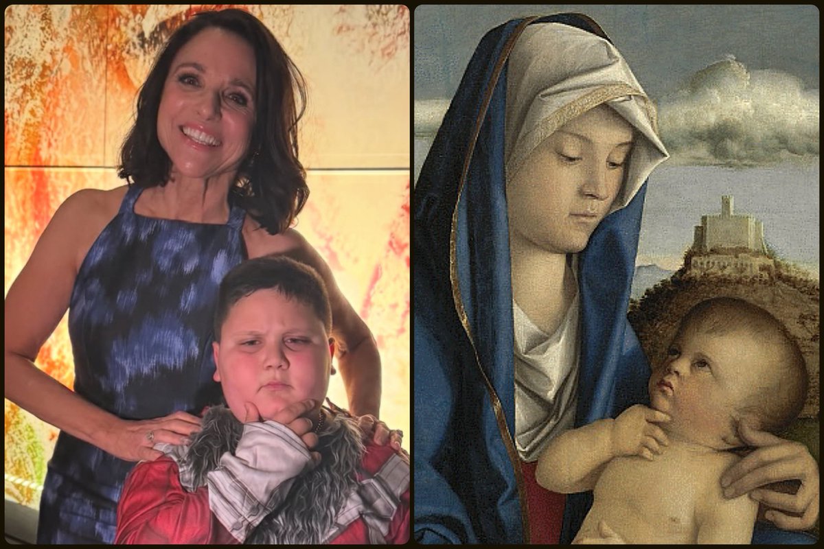 ArtButMakeItNow (@artbutnow) on Twitter photo Madonna and Child, by Giovanni Bellini, 1485, 📸 of <a href="/OfficialJLD/">Julia Louis-Dreyfus</a> & <a href="/Da_Rizzler419/">The Rizzler</a> by the latter’s dad Madonna and Child, by Giovanni Bellini, 1485, 📸 of <a href="/OfficialJLD/">Julia Louis-Dreyfus</a> & <a href="/Da_Rizzler419/">The Rizzler</a> by the latter’s dad