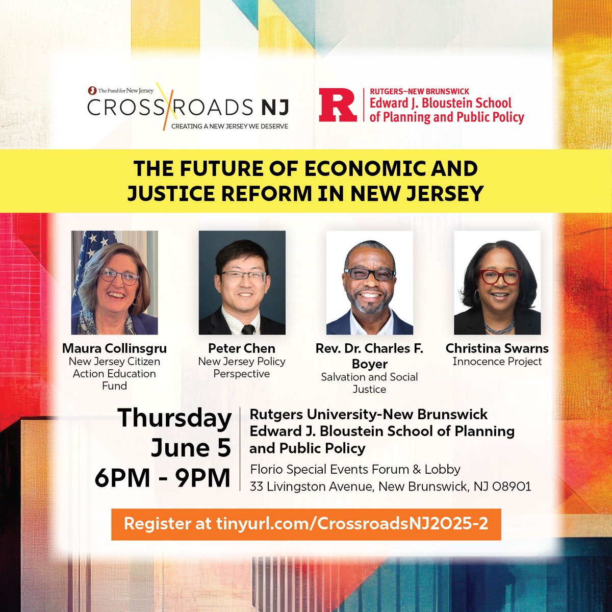 Mark your calendars! #CrossroadsNJ2025 is bringing the heat to Rutgers New Brunswick’s Special Events Forum on June 5. From jobs and the economy to justice reform, we’re diving into the future of NJ. Register now at tinyurl.com/CrossroadsNJ20… #NJCrossroadsConversations