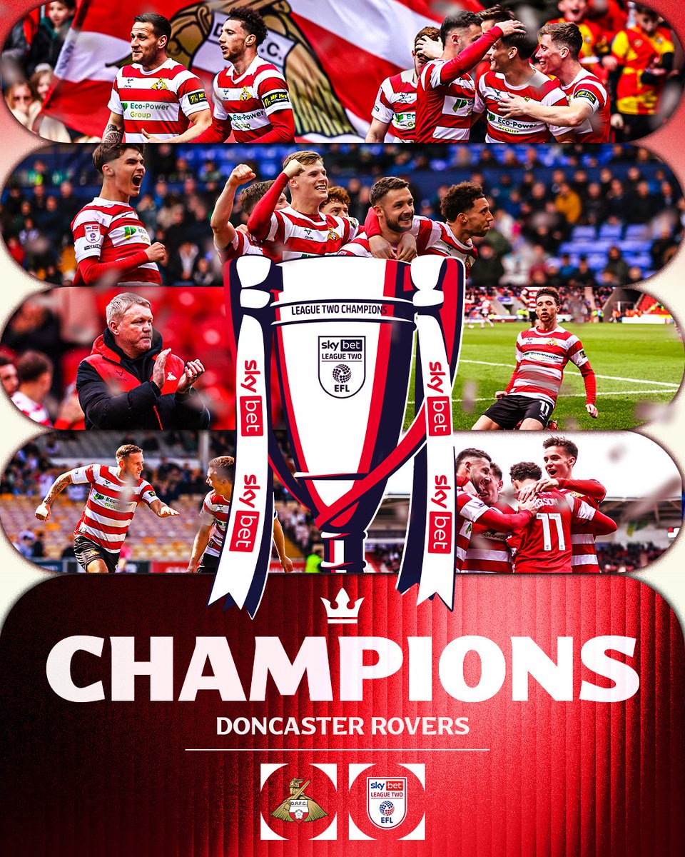 👑 <a href="/drfc_official/">Doncaster Rovers FC</a> are the CHAMPIONS! 👏

#EFL | #SkyBetLeagueTwo