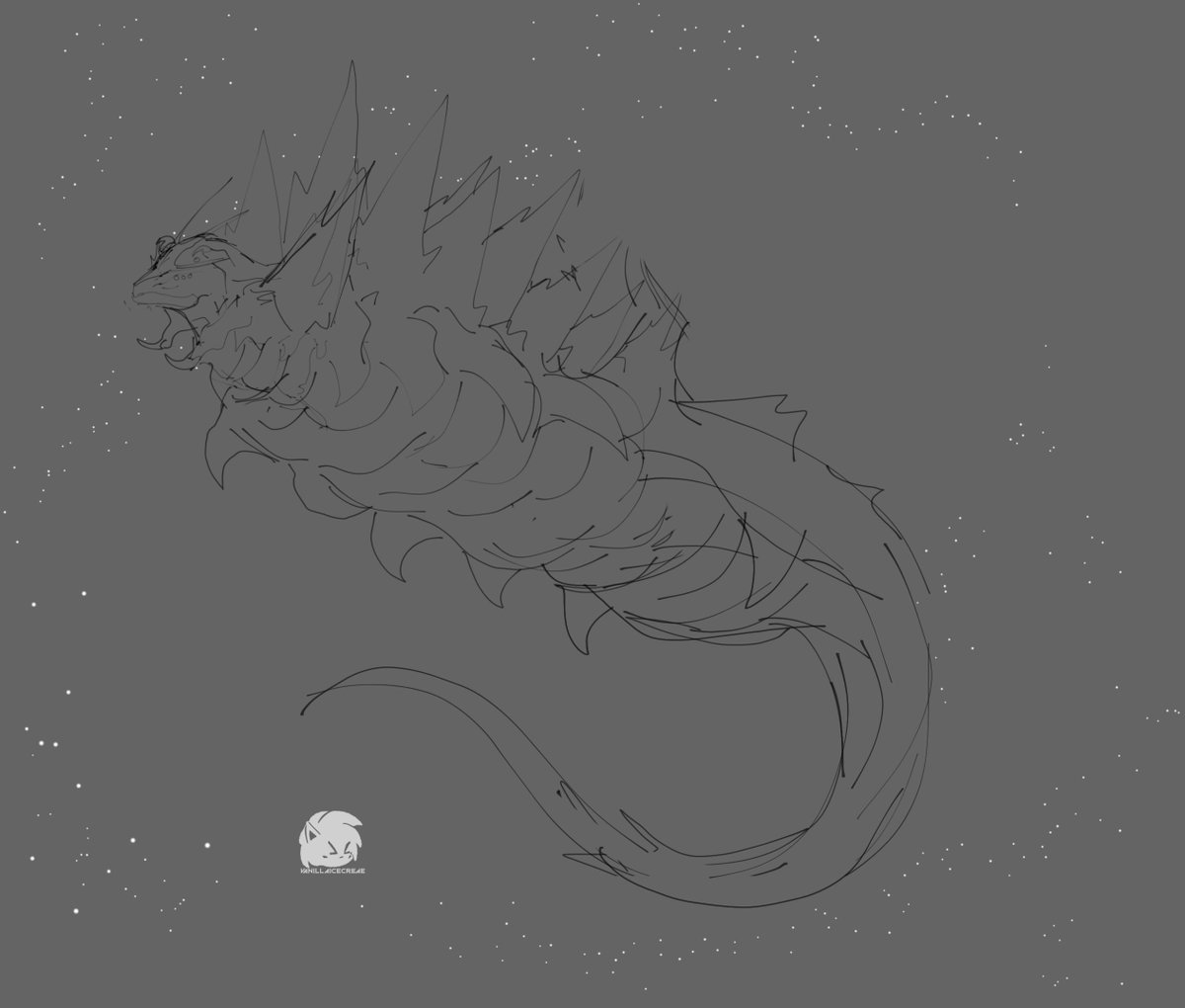 Here is my personal take on SpaceGodzilla. 

In space he's limbless, when he lands onto earth his limbs extend from his body, a adaption ability to where or what he lands in or on and ability to move a little faster. The crystals can change based on environment.