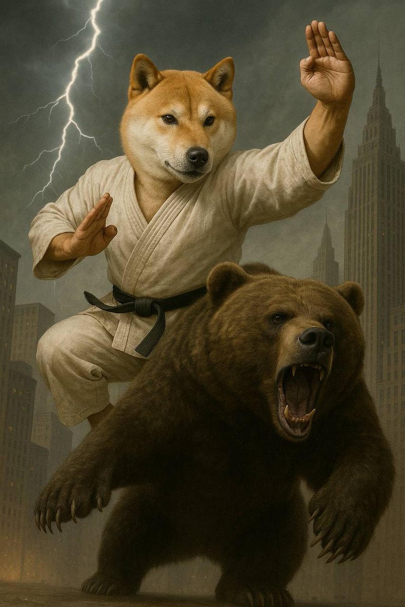 DogeJonesDJI's tweet photo. A fearless, trained Doge Jones has been assigned the task to go against a towering bear that will decide the fate of the crypto market  🤜 🤛

If Doge Jones wins, hope returns; if the bear triumphs, the downturn deepens, and the bear market takes over 😭

Who do you want to see victorious? 

If Doge Jones, then become a Dogger. $DJI members eagerly await to strengthen their corner