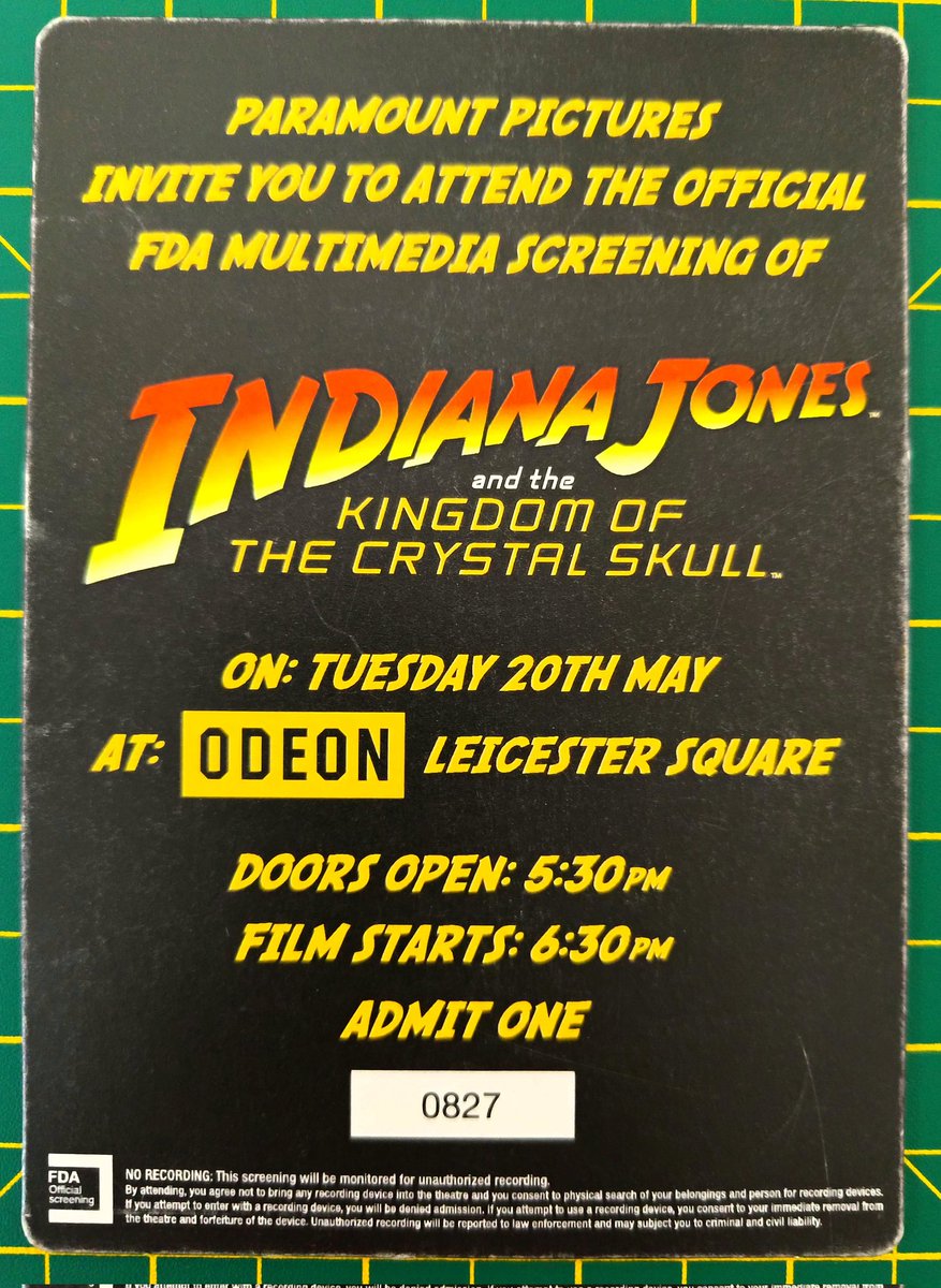 imis007's tweet image. #IndianaJones and the Kingdom of the Crystal Skull - 2008. #Odeon Cinema 🎦 #London 🇬🇧 #LeicesterSquare #HarrisonFord #RayWinstone #Lucasfilm #ParamountPictures