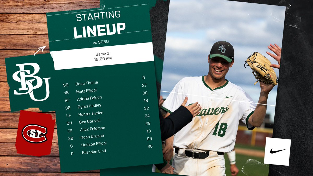 Season finale lineup!

🖥 NSICNetwork.com/bsubeavers
📈bsubeavers.com/sidearmstats/b…

#GoBeavers #BeaverTerritory