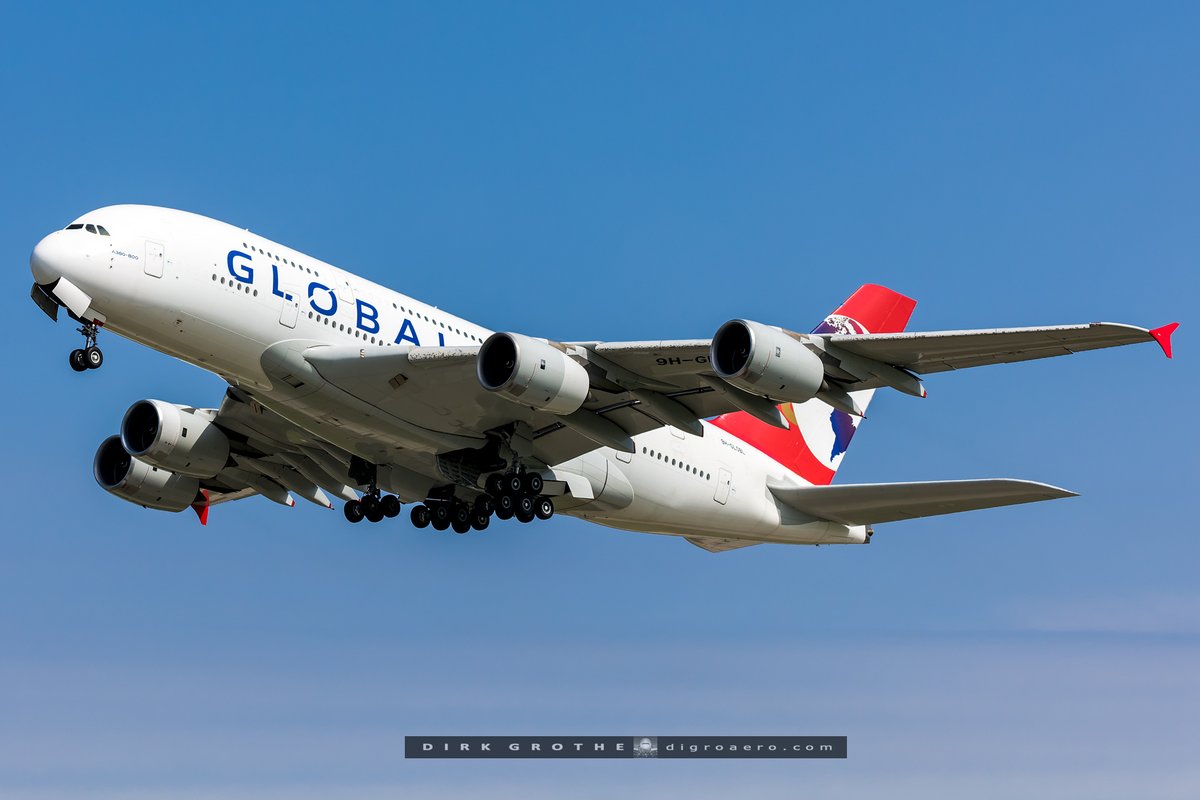 digro65's tweet image. The @globalairlines A380 9H-GLOBL took a sunbath this morning at @berlinairport on position D15 after its rainy arrival yesterday evening - later a beautiful departure to London Gatwick on runway 24L and now on its way back to Beja where the trip began yesterday...