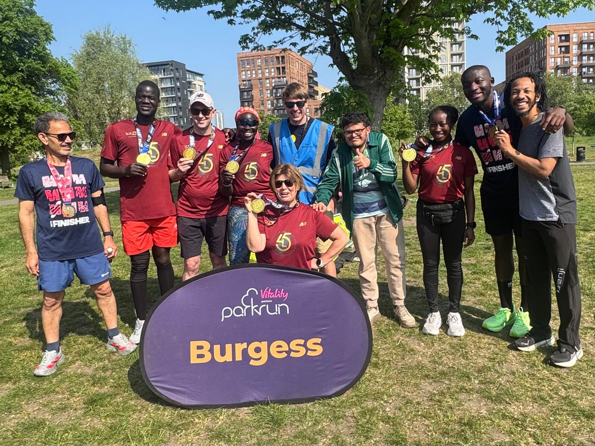 From parkrunner to marathoner 🏅🏅

Last week, several <a href="/burgessparkrun/">Burgess parkrun</a> regulars smashed the London &amp; Manchester Marathons.
This morning, they showed up with medals &amp; finisher tees—proof that showing up does pay off.
From 5K to 42.2K—every step counts!

#loveparkrun
<a href="/parkrunUK/">parkrun UK</a>