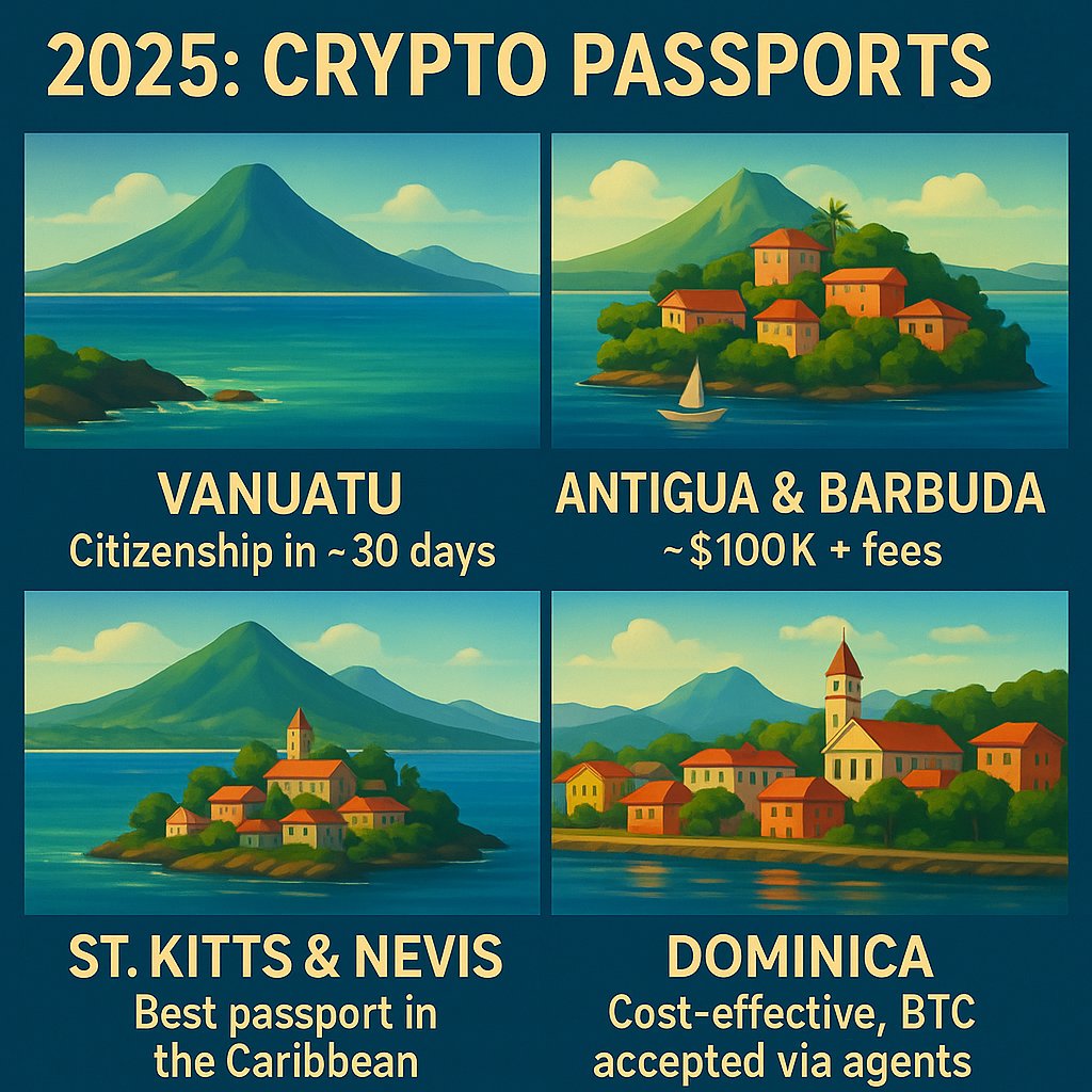 Second passport is not a dream...

ZERO tax, full freedom, and fast approval.

Here are the top countries where crypto buys you citizenship👇🧵