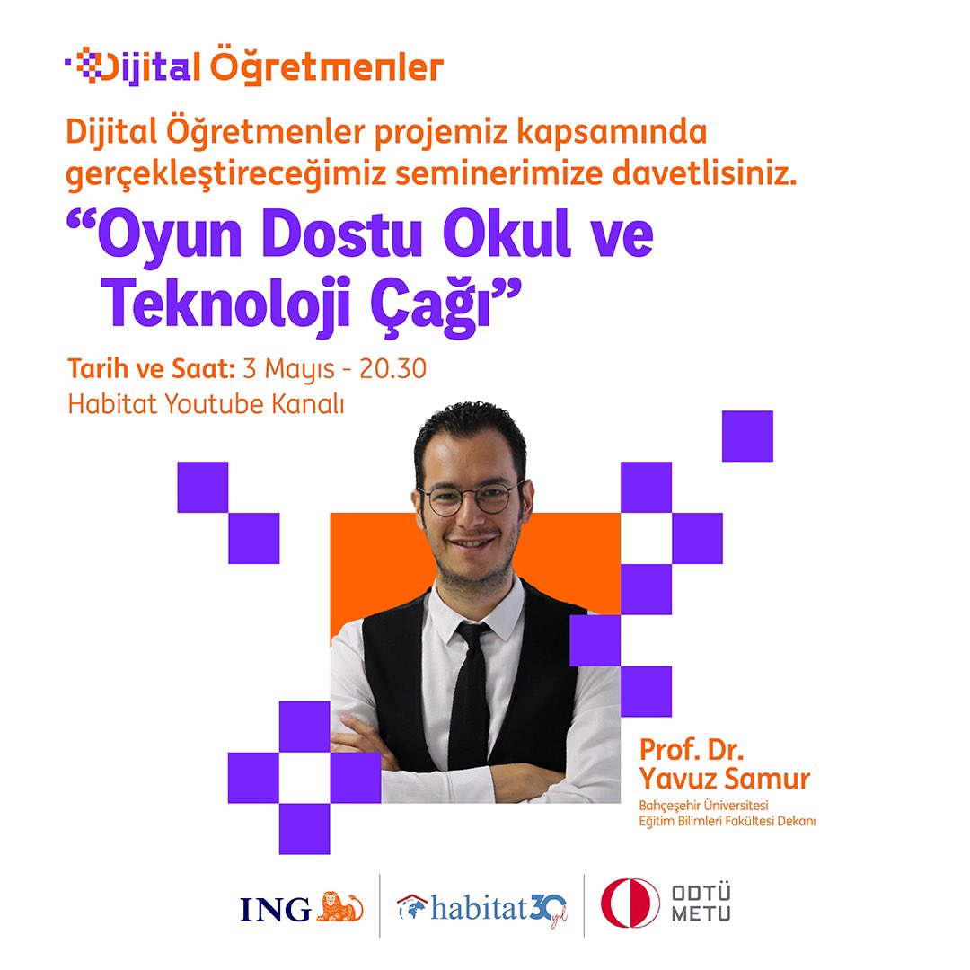 Geleceğin teknolojilerine bugünden dokunmaya hazır mısın? 🚀

📌Habitat ve ODTÜ iş birliği ile yürüttüğümüz Dijital Öğretmenler Projesi kapsamında, Prof. Dr. Yavuz Samur ile “Oyun Dostu Okul ve Teknoloji Çağı ” seminerinde buluşuyoruz. 
 
📍 Habitat Derneği YouTube Kanalı
📅 3