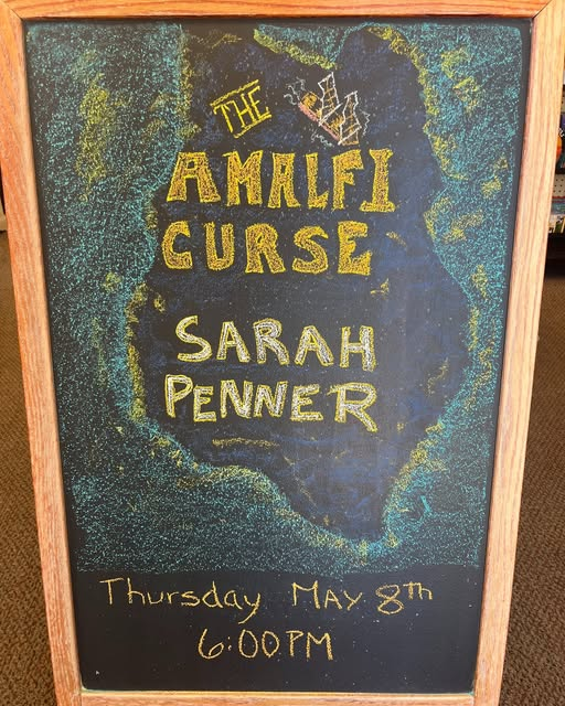 Meet Sarah Penner tomorrow night at The BookMark! She will be talking about her newest release, The Amalfi Curse. A book signing will follow. Reserve your copy today in store or online on our website.