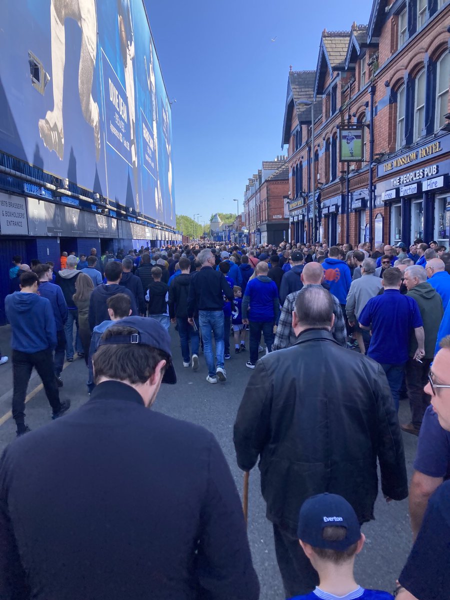 After 50 years, my final experience of a slightly disconsolate crowd trailing away from Goodison Park 💙