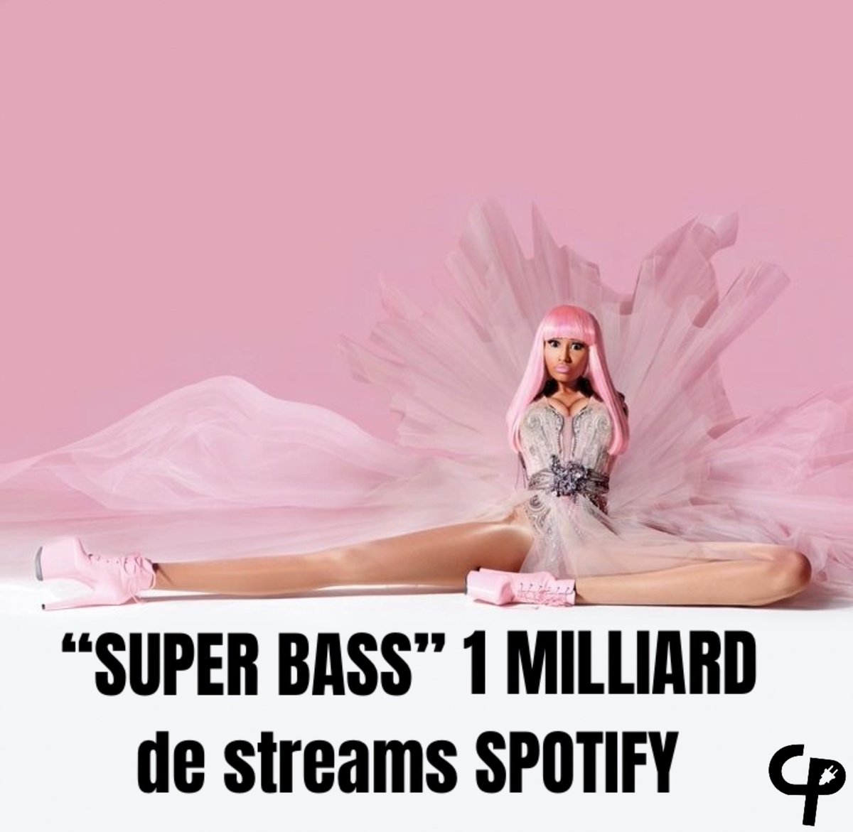 CaribbeanPlvg's tweet photo. 📈🔌 : Le titre “Super Bass” de Nicki Minaj a officiellement dépassé le Milliard de streams sur Spotify, devenant ainsi sa septième chanson à atteindre cette barre symbolique. https://t.co/xf4zicgE9i