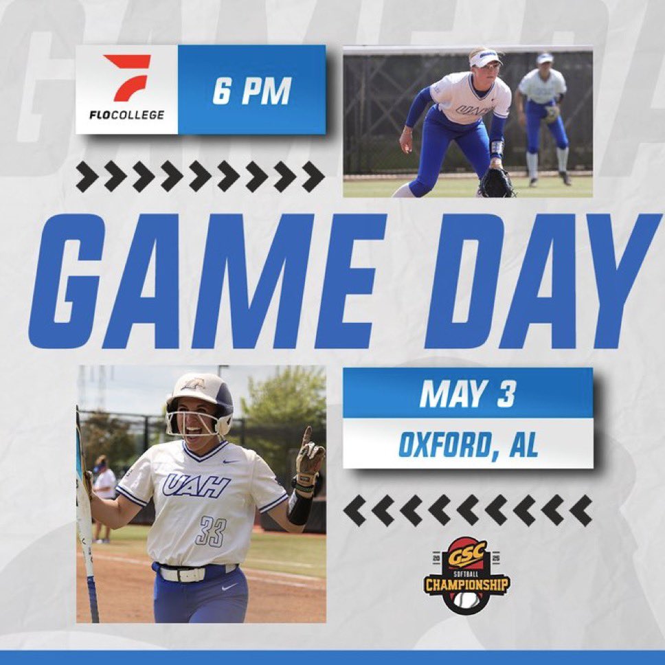 UAH Softball (@uah_sb) on Twitter photo The rain has passed. Now it’s our time to shine!
🆚: West Florida
⌚️: 6:00 PM (CST)
📍: Oxford, Ala.
🏟️: Choccolocco Park
📺: <a href="/FloCollegeSB/">FloCollege | Softball</a>
📊: uahchargers.com/coverage The rain has passed. Now it’s our time to shine!
🆚: West Florida
⌚️: 6:00 PM (CST)
📍: Oxford, Ala.
🏟️: Choccolocco Park
📺: <a href="/FloCollegeSB/">FloCollege | Softball</a>
📊: uahchargers.com/coverage