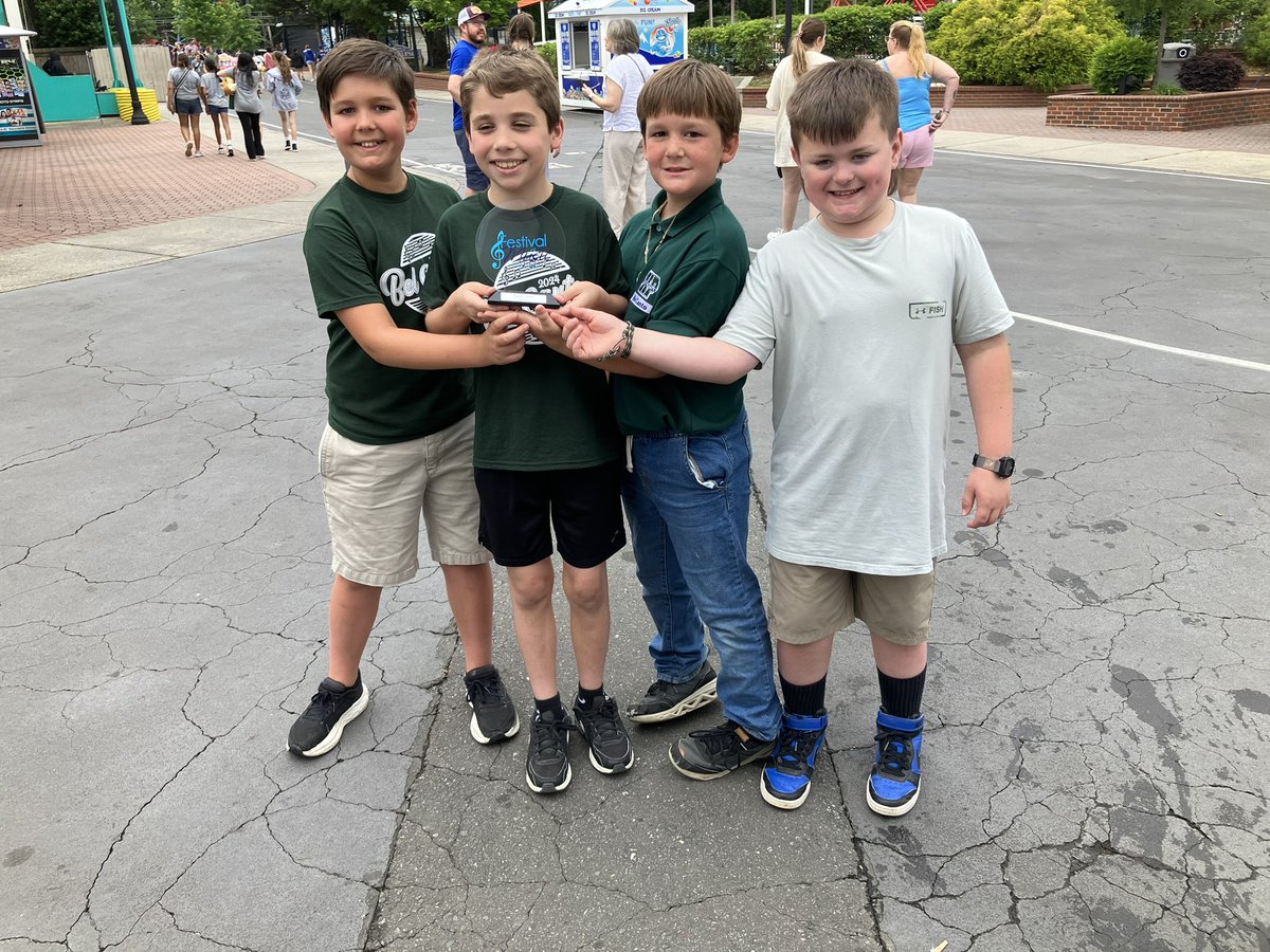 Our elementary choir audition groups are performing at Carowinds today!  #hpcacougars