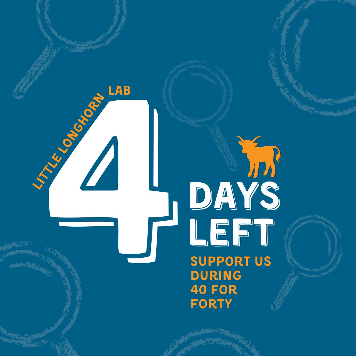 4 days until you can support the Little Longhorn Lab! We empower children with language delays/autism through free, research-backed caregiver coaching. 🗨️👥 

This 40 Hours for the Forty Acres (May 7/8), your gift helps us turn science into support. 🔗tinyurl.com/3jy6ydjs