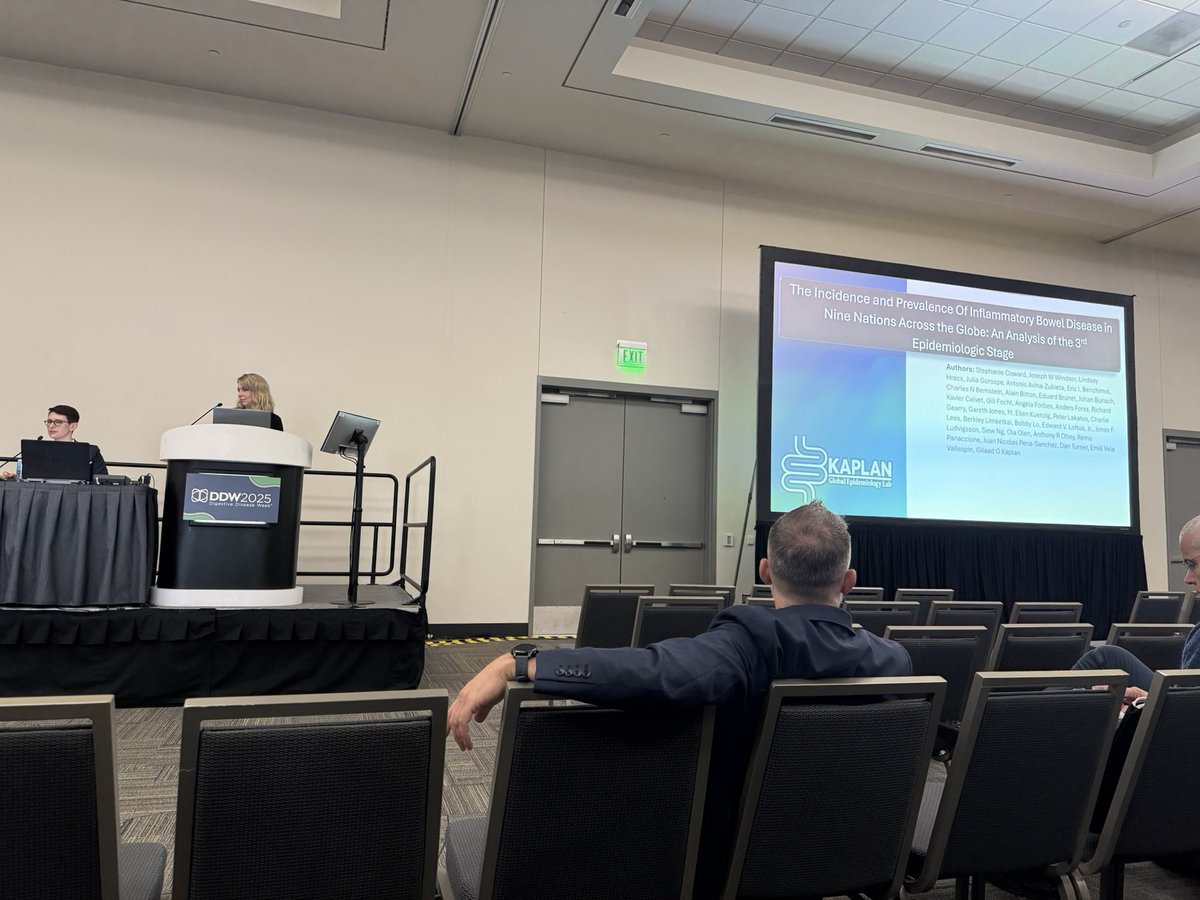 gilkaplan's tweet image. Brilliant on the podium, @Stephanie_Epi forecasted that in 9 Stage 3 countries, IBD incidence will reach 30 per 100,000 and prevalence 0.8% by 2025—projected to rise to 1% by 2035. A standout moment from a standout epidemiologist. #DDW2025