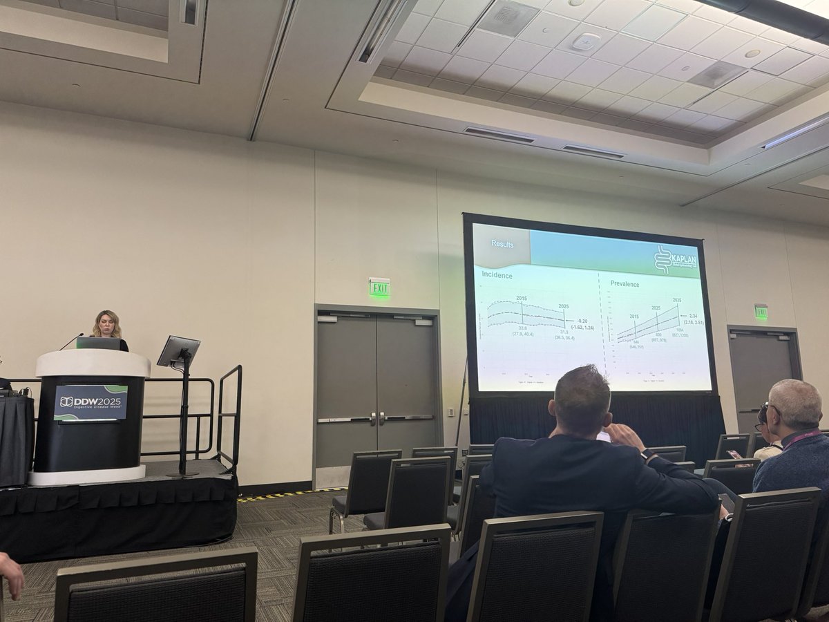 Gil Kaplan MD MPH (@gilkaplan) on Twitter photo Brilliant on the podium, <a href="/Stephanie_Epi/">Dr. Stephanie Coward</a> forecasted that in 9 Stage 3 countries, IBD incidence will reach 30 per 100,000 and prevalence 0.8% by 2025—projected to rise to 1% by 2035. A standout moment from a standout epidemiologist. #DDW2025 Brilliant on the podium, <a href="/Stephanie_Epi/">Dr. Stephanie Coward</a> forecasted that in 9 Stage 3 countries, IBD incidence will reach 30 per 100,000 and prevalence 0.8% by 2025—projected to rise to 1% by 2035. A standout moment from a standout epidemiologist. #DDW2025