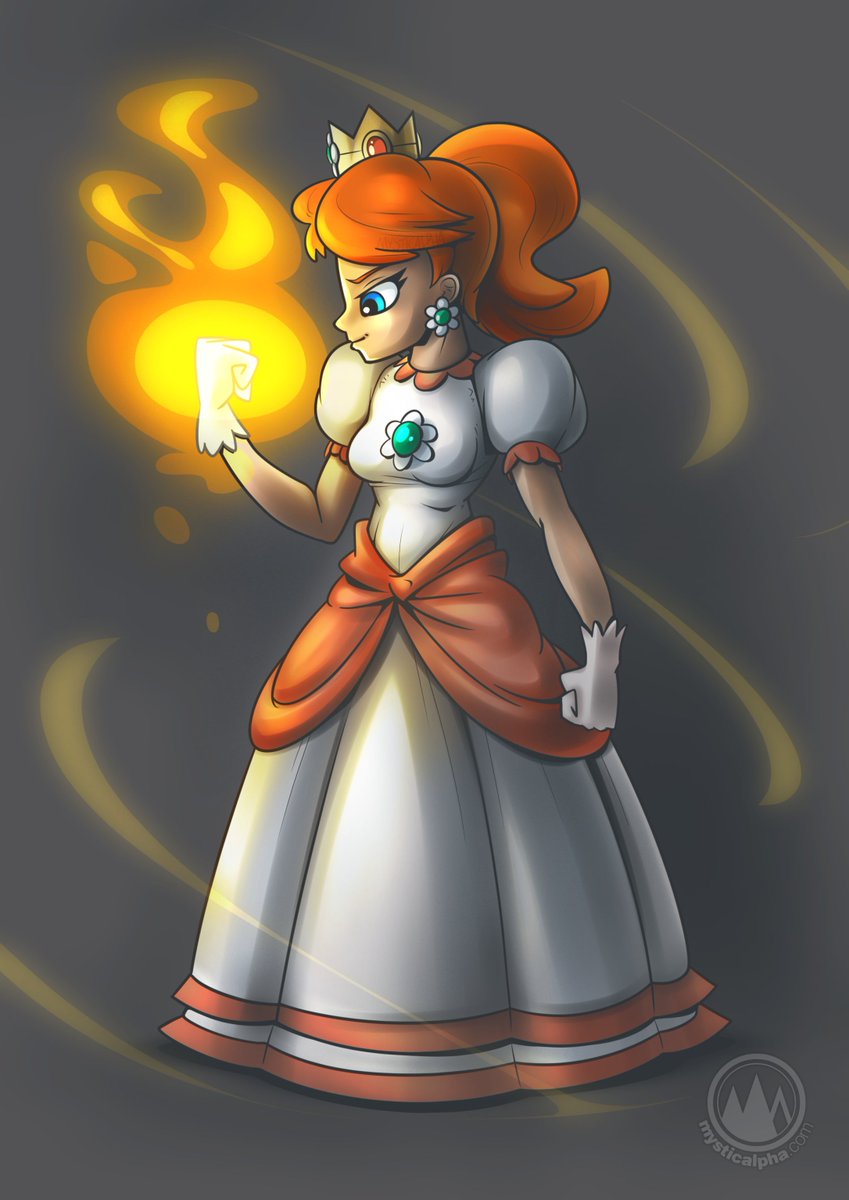 FIRE! #daisy #fireball #mario #fanart