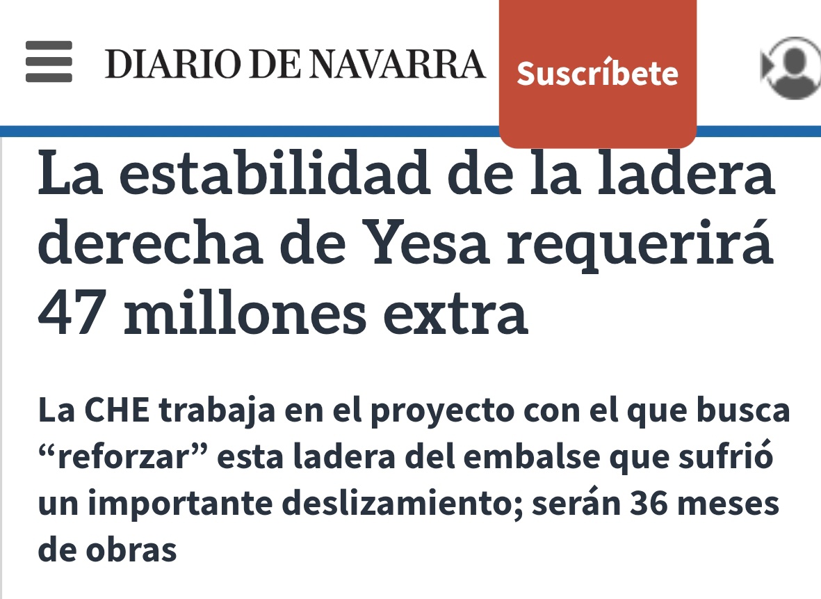 Yesa vuelve a romper la hucha: más millones para una ladera que nunca debió tocarse. Mientras tanto, se ignora a los vecinos, se arrasa el territorio y se juega con la seguridad. ¿Hasta cuándo este disparate? #YesaNo #DesastreAnunciado #AguaParaLaVida