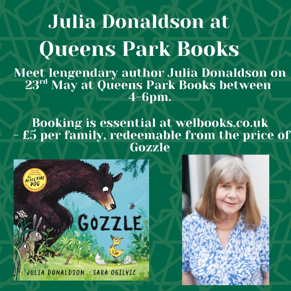 We're beyond thrilled to announce that the legendary Julia Donaldson is going to be signing at the bookshop on 23rd May. Julia will be signing copies of her new book Gozzle, plus other backlist titles. Booking is mandatory, select from time slots here: welbooks.co.uk