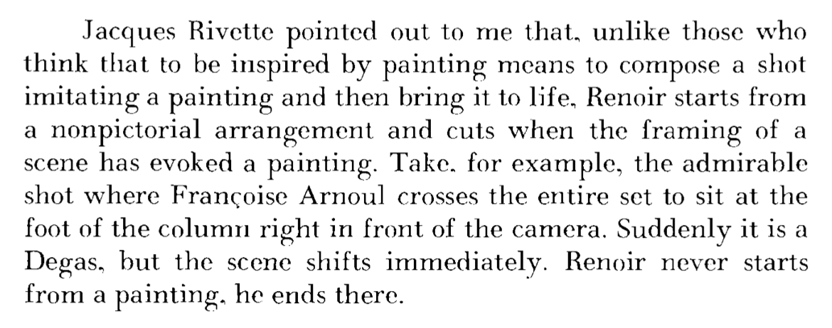 André Bazin dicussing this moment in French Cancan