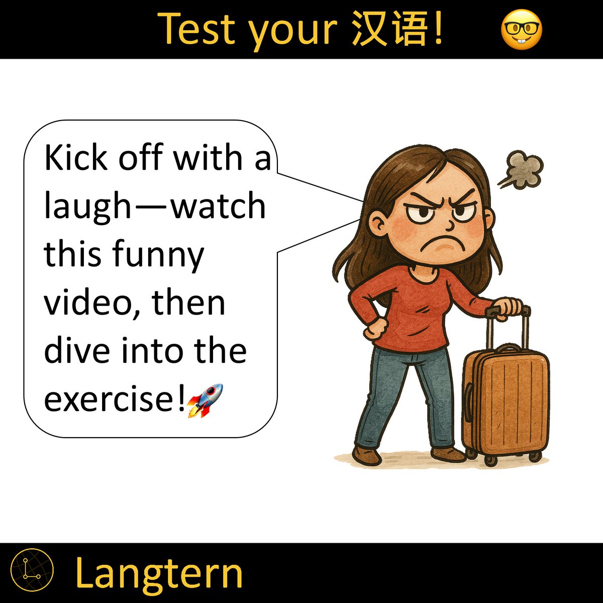 langternchinese's tweet photo. Kick off with a laugh 😂—watch this funny video 🎥, then dive into the exercise! 📝
Exercise: https://t.co/CFWHAcFFH3 https://t.co/JFW5Vo3nvI