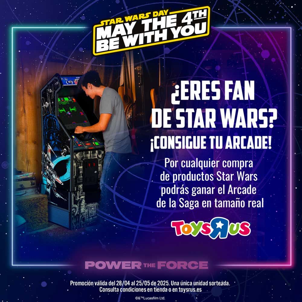 concurseoweb's tweet photo. ¿Quieres celebrar a lo grande el Día de Star Wars? 🧸 Toys 'R' Us sortea un arcade como las de los recreativos, valorada en 700€.

Además ¡¡Todo LEGO Star Wars está rebajado un 25%!! 😱 

Descubre cómo participar aquí: https://t.co/tNxezKAxZQ

#MayThe4th #StarWarsDay https://t.co/87H07hume4