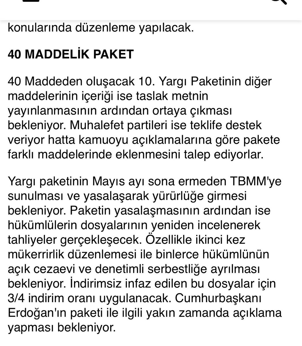 Bayramdan önce yasalaşacağı çok yüksek inşallah uzamaz ve bayram öncesi tahliyeler başlar 🕊️🕊️