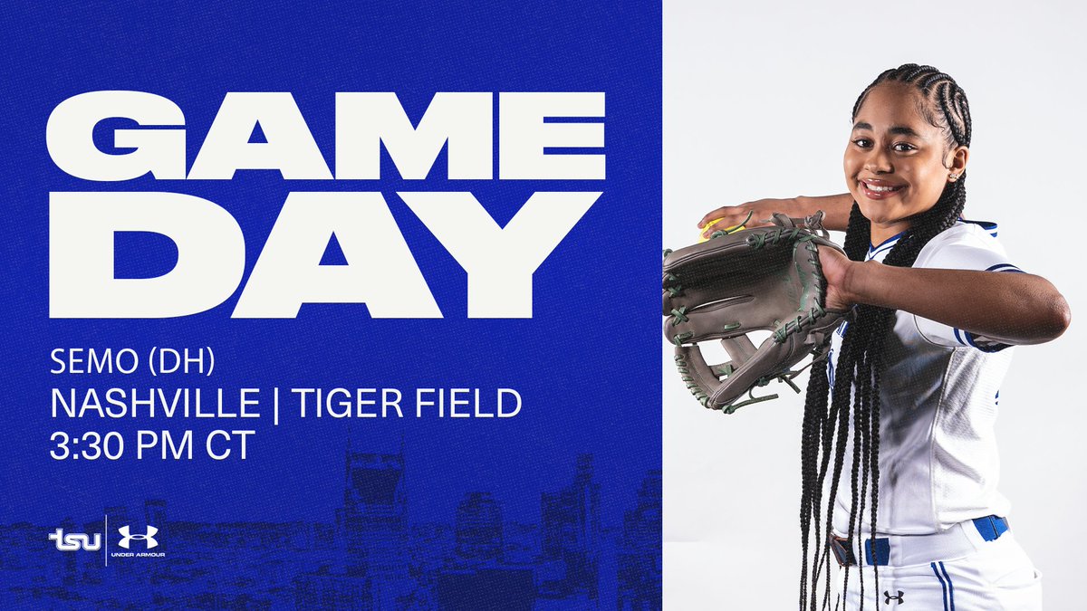 𝗚𝗔𝗠𝗘𝗗𝗔𝗬

🆚 SEMO 
🏟️ NASHVILLE | Tiger Field
🕞 Game 1: 3:30 PM
📊 tsutigers.com/sidearmstats/s…
🕠 Game 2: 5:30 PM
📊 tsutigers.com/sidearmstats/s…