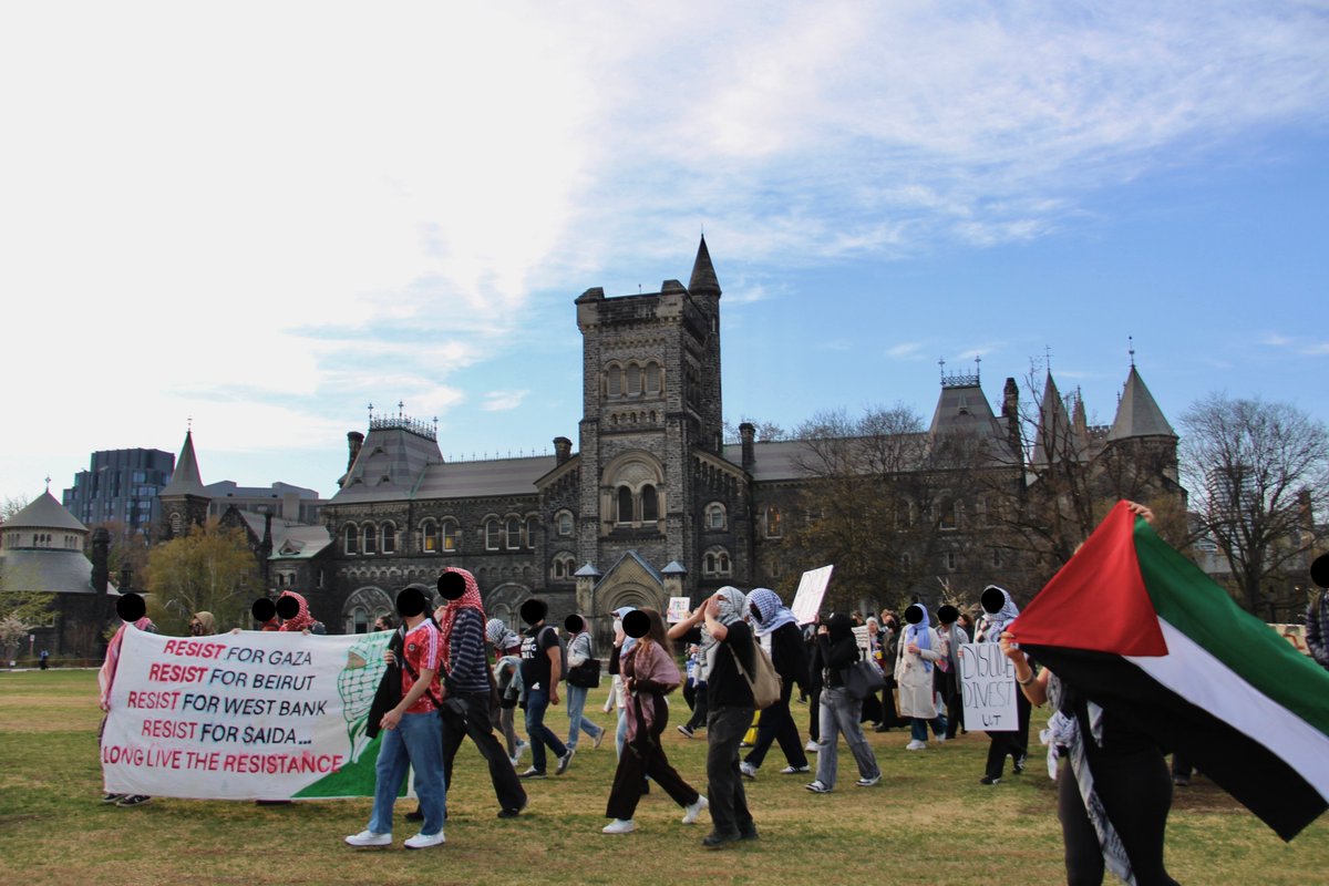 occupyuoft's tweet image. Yesterday, on anniversary of our encampment, we held an art build and protest, bringing the community back to the lawn we occupied for two months last year. We will continue to organize the students until UofT is no longer complicit and Palestine is free.
📸 @tssawri on IG.
