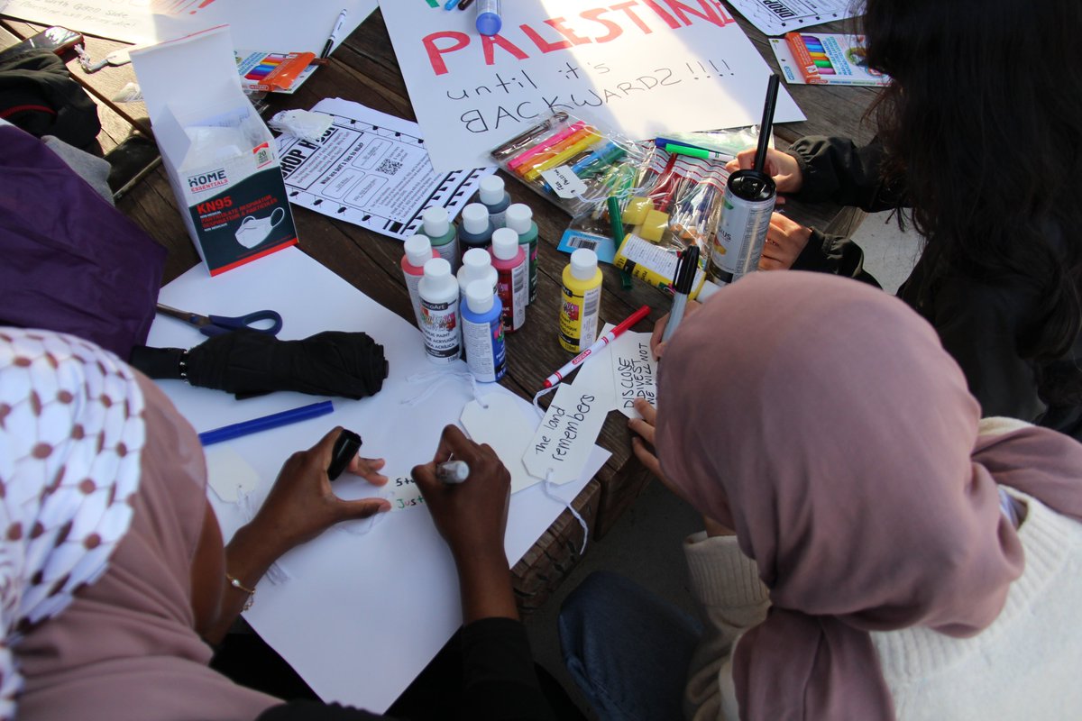 occupyuoft's tweet image. Yesterday, on anniversary of our encampment, we held an art build and protest, bringing the community back to the lawn we occupied for two months last year. We will continue to organize the students until UofT is no longer complicit and Palestine is free.
📸 @tssawri on IG.