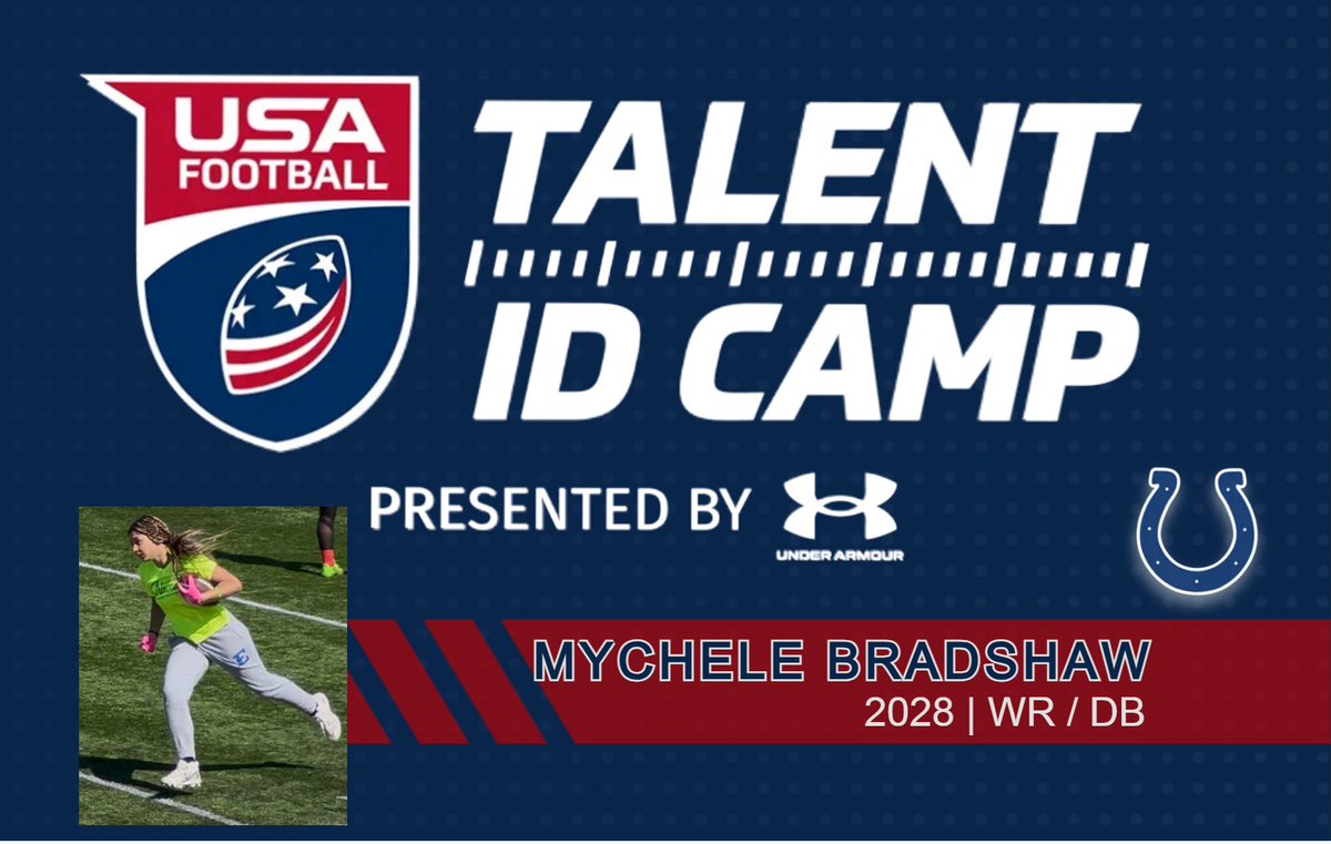 Mychele Bradshaw (@mychelebradshaw) on Twitter photo Excited to be at <a href="/USAFootball/">USA Football</a> ID Camp this weekend in Indianapolis to compete with some of the best in the region! #FlagFootball #GirlsFlagFootball Excited to be at <a href="/USAFootball/">USA Football</a> ID Camp this weekend in Indianapolis to compete with some of the best in the region! #FlagFootball #GirlsFlagFootball