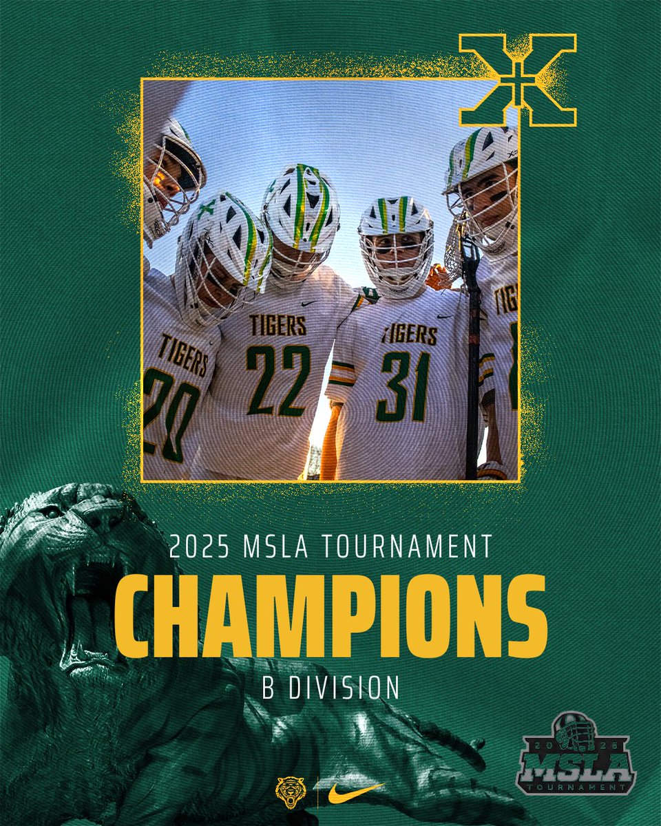 MSLA CHAMPS!
St. X Lacrosse goes 2-0 on the weekend to take home the 2025 MSLA Tournament title (B Division)! The Tigers took down two strong Pennsylvania teams—Kiski Academy and Shady Side Academy—to cap off a statement weekend.

#WeAreStX 
#GoTigers 
#GRIT 
#Brotherhood