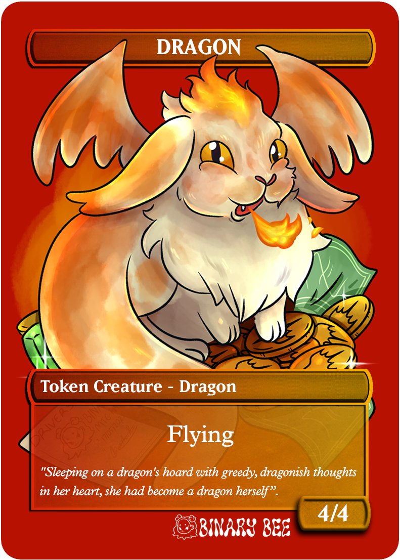 Just placed an order to get some tokens printed for #CommandFest 🌞Including this Bun Dragon in celebration of #Tarkir. I'll be giving some out so if you want any cute bunny tokens let me knowwwww #mtg #MagicTheGathering