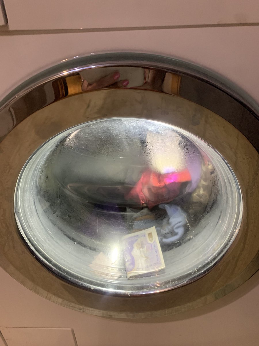 Well that was a surprise. Seems the washing fairy visited me &amp; magicked money into my washing machine. Turns out it was £40 &amp; I have absolutely no idea how it got in there as there are no pockets on the clothing. I hope it happens with every wash from now on 😊😂