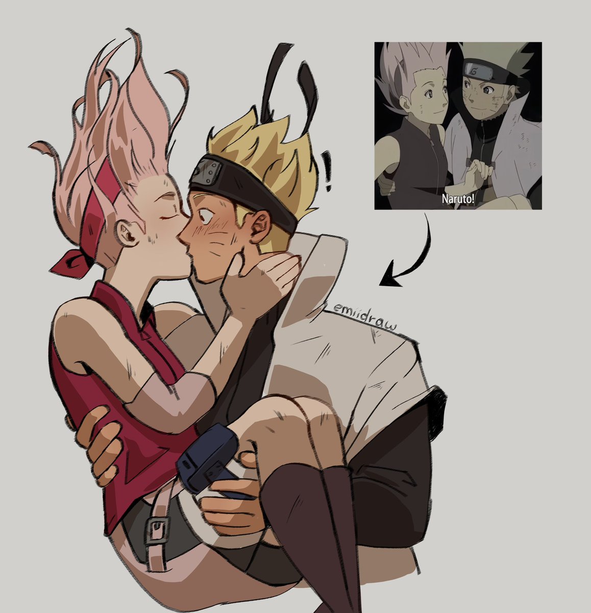 emiidraw's tweet image. :3 #NaruSaku #Fanart